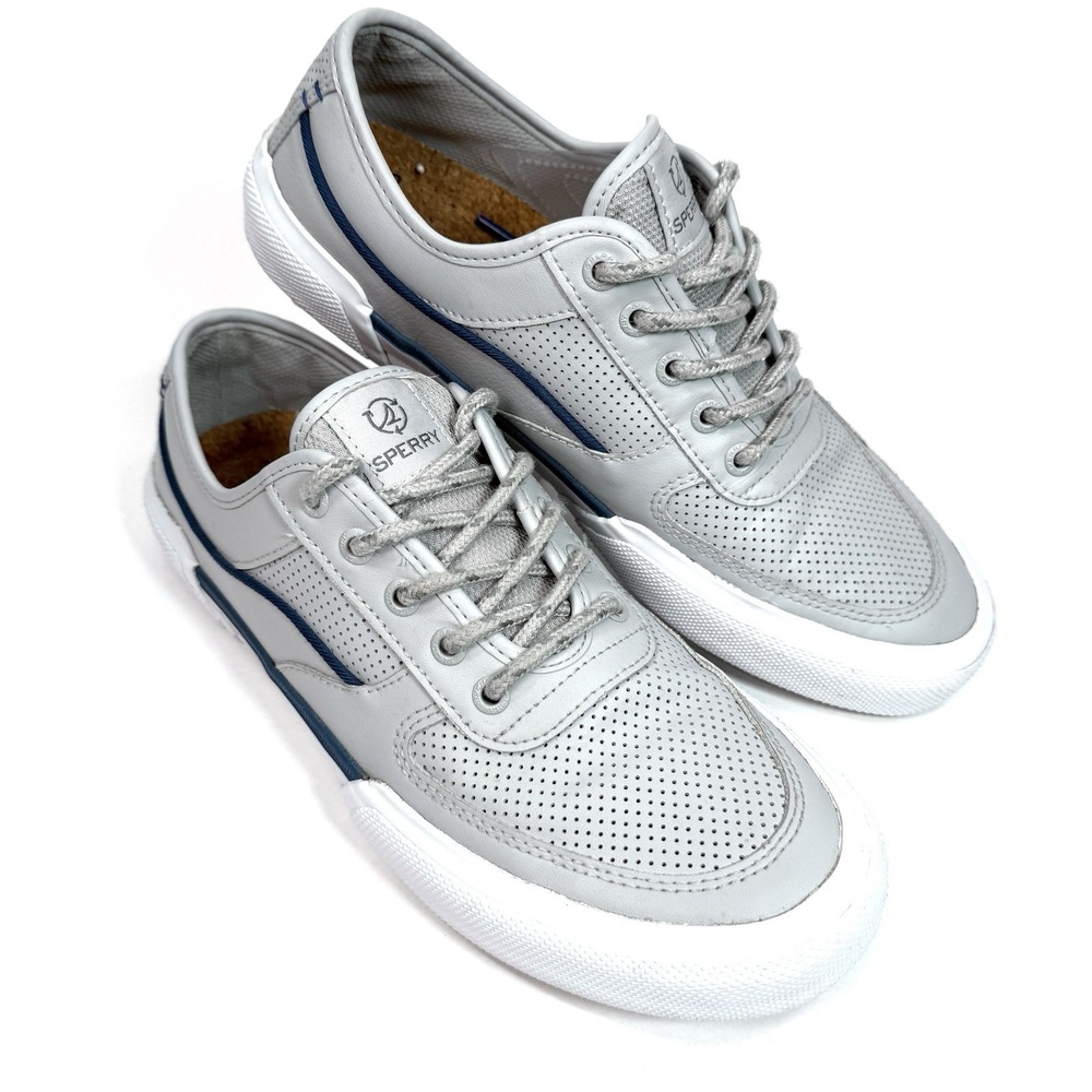 Sperry SeaCycled Soletide Mens 8 Gray Leather Sneakers STS25540